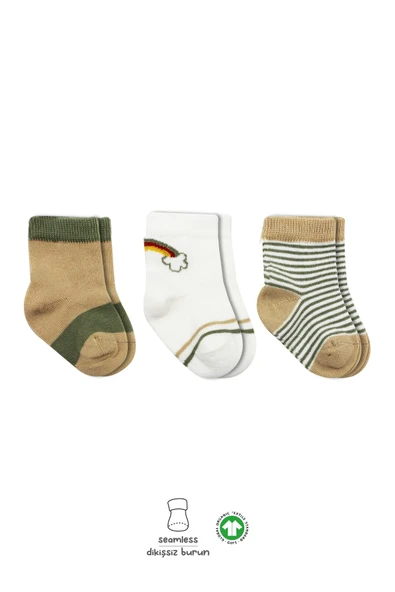 Bistyle 3lü Penye Rainbow Soket Çorap 10113 Nil ürün görseli 1