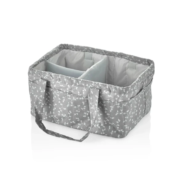 BabyJem Katlamalı Anne & Bebek Organizer 795 Gri Çiçek ürün görseli 1