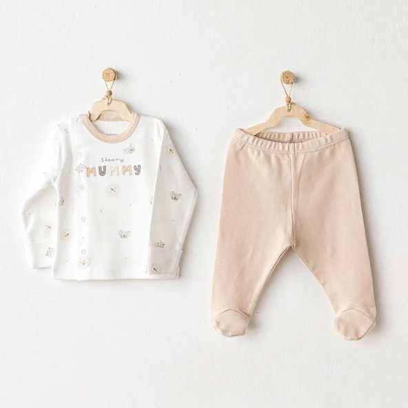 Andywawa AC25849 Happy Animals 2'Li Zıbın Set Beige ürün görseli 1