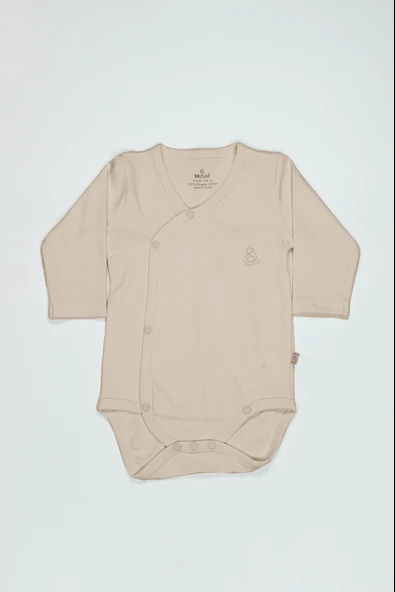Bistyle Organik Natural Basic Style Kruvaze Uzun Kol Body BS17102 Bej ürün görseli 1