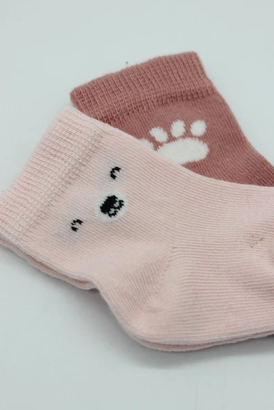 Bistyle 2li Bear Penye Soket Çorap 10116 Pembe - Resim 4