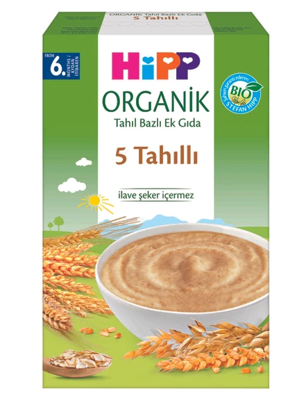 Hipp Organik 5 Tahıllı Tahıl Bazlı Kaşık Maması 200 Gr ürün görseli 1