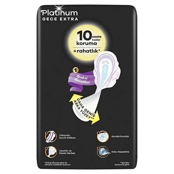 Orkid Ultra Platinum Gece Extra Ped 20'Li - Resim 4