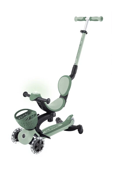 Globber Go Up Baby 360 Scooter (Işıklı) Zeytin Yeşili ürün görseli 1