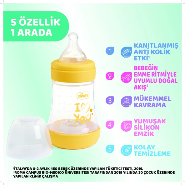 Chicco Perfect 5 Antikolik Biberon PP 150 ml Boy - Resim 3