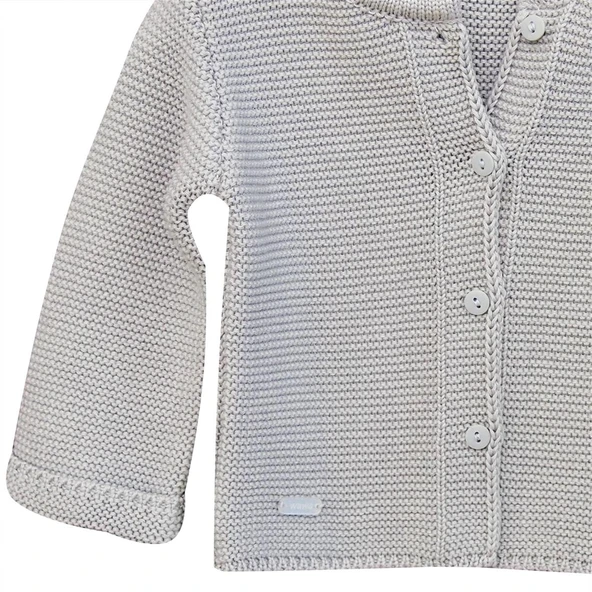 Andywawa AC24333 Basic Bebe Ceket Grey Melange - Resim 3