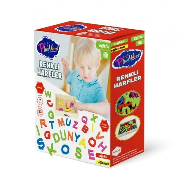 PlayWood Ahşap Kasalı Renkli Harfler 33 Parça 402 ürün görseli 1