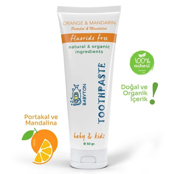 Babyton Organik Doğal Portakal & Mandalina Aromalı Diş Macunu 50 Gr ürün görseli 1