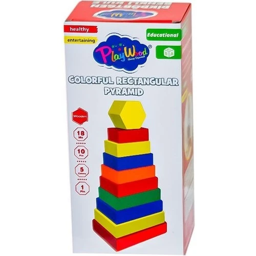 PlayWood Dikdörtgen Renkli Kule 393 ürün görseli 1