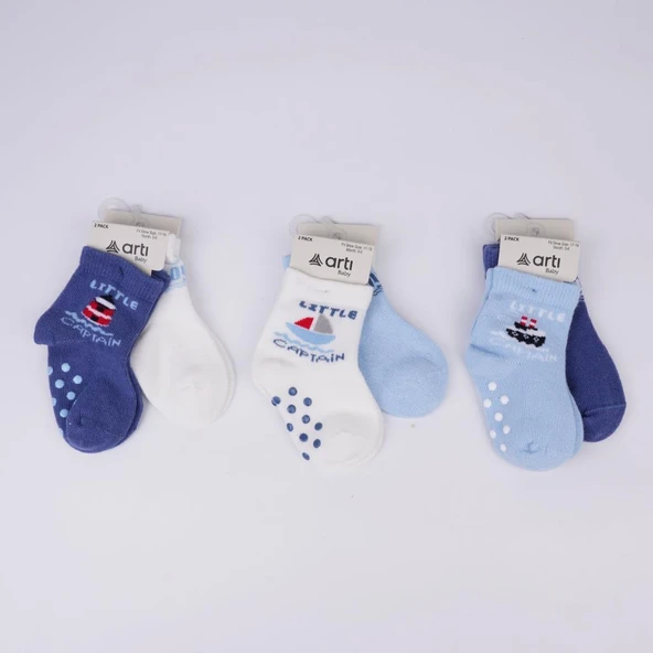 Katamino Filip 2'li Abs'li Erkek Bebek Soket Çorap K44143 Asorti ürün görseli 1