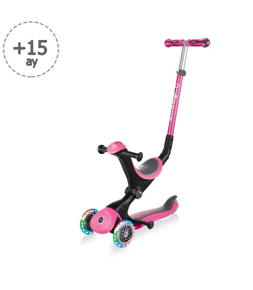 Globber Go Up Deluxe Scooter (Işıklı) Pembe - Resim 2