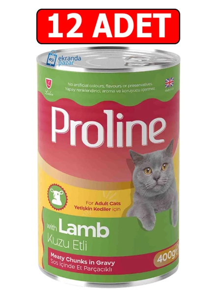 proline kuzu etli kedi konservesi 400gr 12adet yaş mama ürün görseli 1