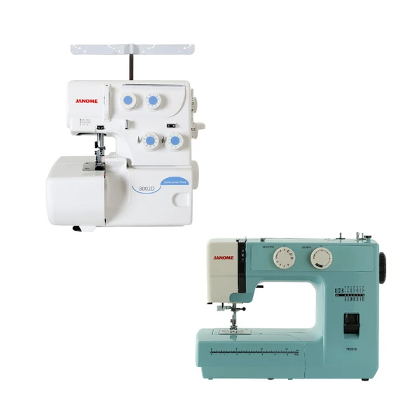 Janome 8002D Overlok Makinesi ve TR2018 Dikiş Makinesi Avantajlı Paket ürün görseli 1