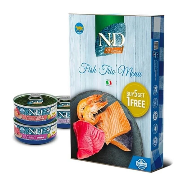 N&D Natural Somonlu Karidesli Kedi Konservesi 70 Gr X 6  Al 5 Öde ürün görseli 1