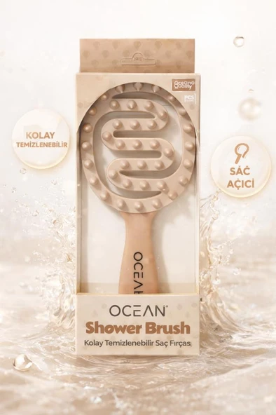 Ocean 3D Yumuşak Uçlu Kolay Temizlenebilir Saç Fırçası Soluk Pembe ASU-44 ürün görseli 1
