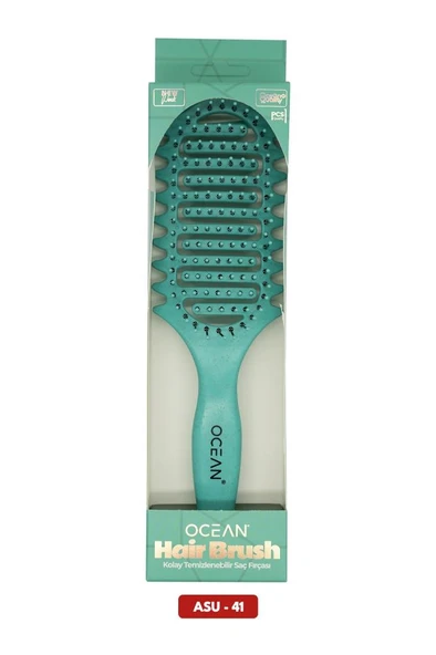 Ocean Oval Kolay Temizlenebilir Saç Fırçası Yeşil ASU-41 ürün görseli 1