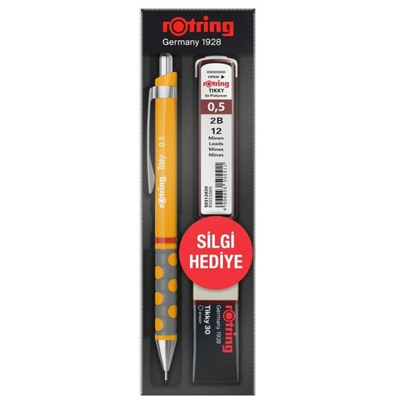 Rotring Tikky Versatil Kalem Min Silgi 3 lü Set 0,5 Mm Mango Turuncu- Orjinal ürün görseli 1