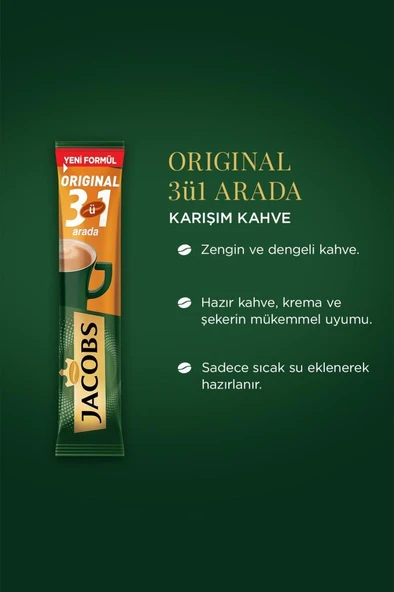 Jacobs 3'ü 1 Arada Kahve 40x16 gr - Resim 2