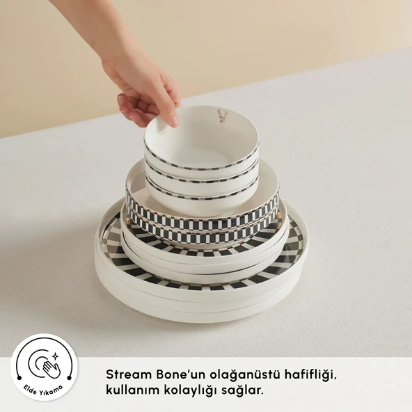 Karaca Stream Bone Aries Plus 24 Parça 6 Kişilik Yemek Takımı - Resim 6