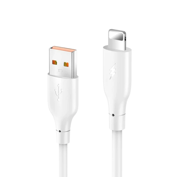 Dc64 Usb To Lightning 1m 3.0a Hızlı Şarj Kablo - Beyaz ürün görseli 1