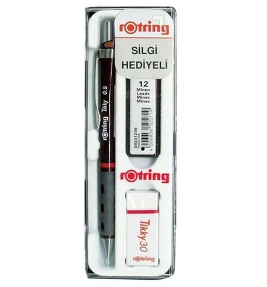 Rotring Tikky Versatil Kalem Min Silgi 3 lü Set 0,5 Mm Bordo - Orjinal ürün görseli 1