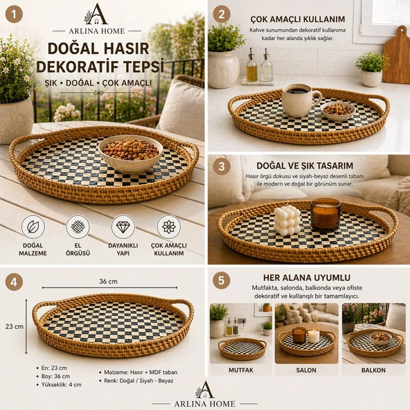 Damalı Oval Sedef Tepsi - Resim 4
