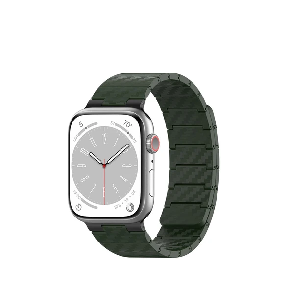 Apple Watch 45mm Carbon Steel Kordon (saat Değildir) - Koyu Yeşil ürün görseli 1