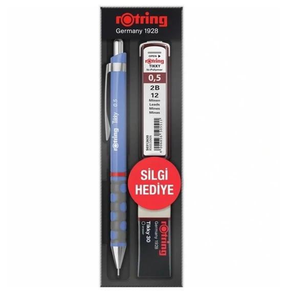 Rotring Tikky Versatil Kalem Min Silgi 3 lü Set 0,5 Mm Menekşe Mavi - Orjinal ürün görseli 1