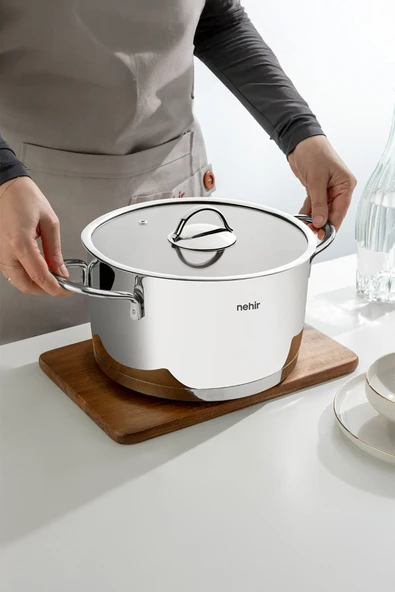 Nehir Silver Trend 18 cm Paslanmaz Çelik Derin Tencere ürün görseli 1