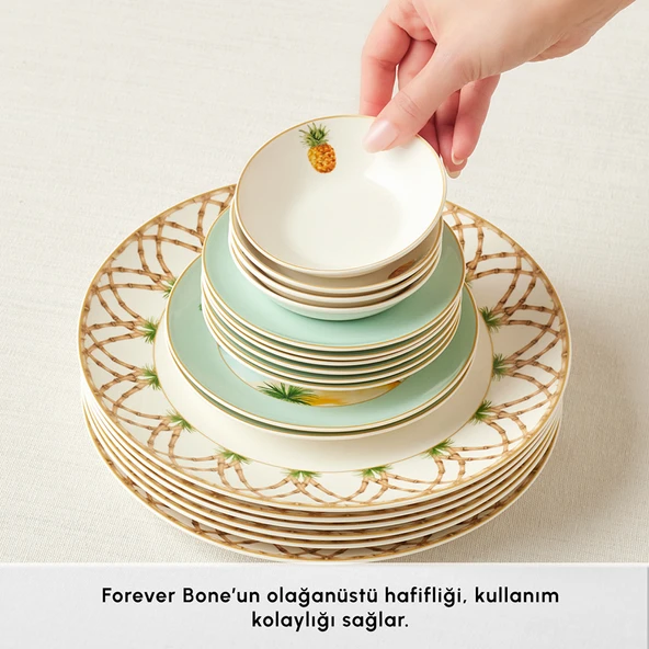Karaca Forever Bone Pinello 26 Parça 6 Kişilik Kahvaltı Takımı - Resim 4