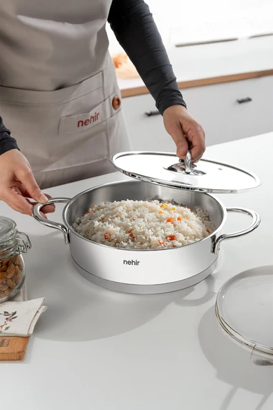 Nehir Silver Trend 26 cm Paslanmaz Çelik Sığ Tencere ürün görseli 1