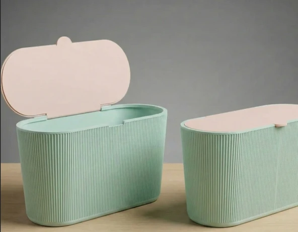 Pastel Kapaklı Çok Amaçlı Organizer Kutu - Banyo Pamukluk ve Makyaj Kutusu ürün görseli 1