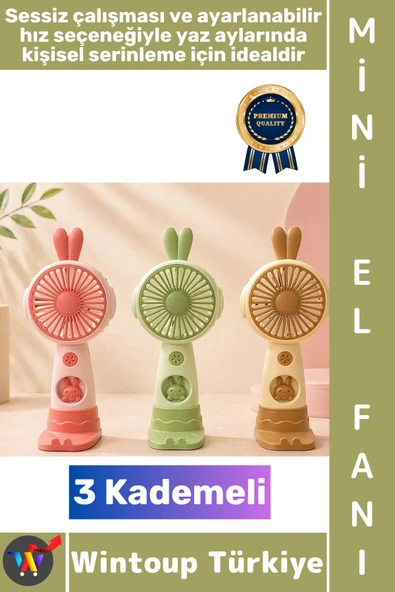 #Vantilatör Seyahat Tipi Kompakt Taşınabilir Hafif Sessiz Çalışma Ev Ofis Yaz Serinleme Şık Sevimli Tavşan Kulaklı 3 Kad ürün görseli 1