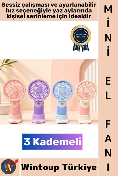 #Vantilatör Seyahat Tipi Kompakt Gündelik Taşınabilir Hafif Sessiz Çalışma Ev Ofis Yaz Serinleme Şık 3 Kademeli Şarjlı M ürün görseli 1