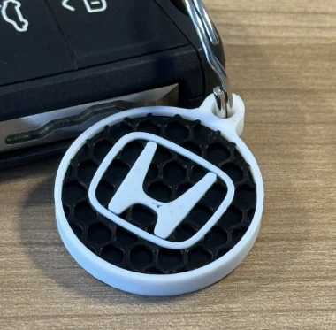 Honda Logolu Petek Tasarım Premium Anahtarlık - 3D Yazıcı Özel Üretim Modern Otomobil Aksesuarı ürün görseli 1
