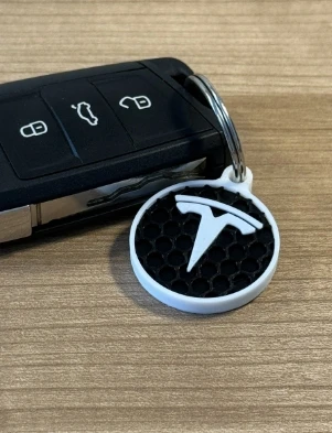 Petek Tasarım Premium Otomobil Anahtarlık - 3D Yazıcı Özel Üretim Tesla/Volvo/Renault Uyumlu Aksesuar ürün görseli 1