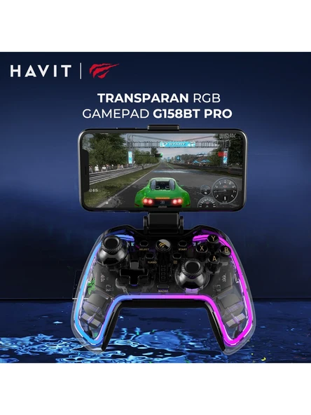 Havit Gamenote G158BT Pro Transparan Rgb Gamepad Joystick (Android, Ios, Ps3, Ps4, Switch,pc Uyumlu) ürün görseli 1