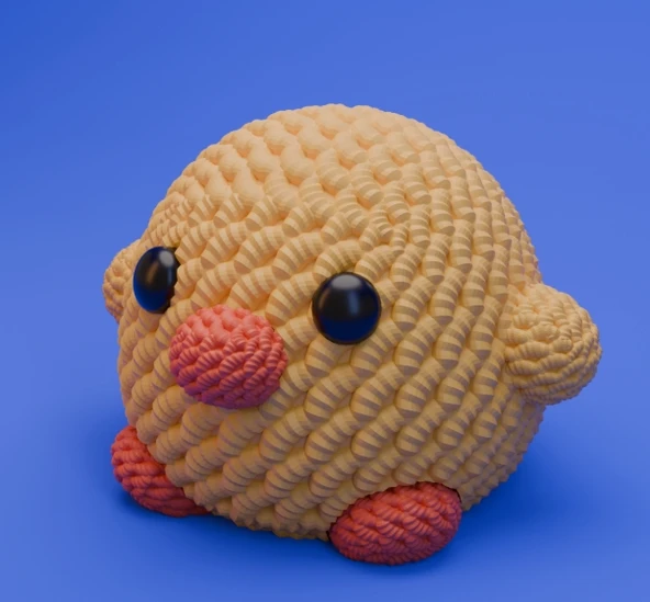 Sevimli Örgü Civciv 3D Figür - Amigurumi Tarzı Kuş - Çocuk Odası Dekoru - Hediye STL ürün görseli 1