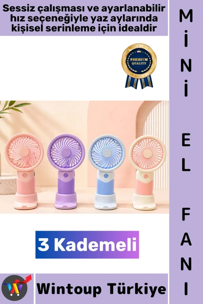#Vantilatör Mini Çanta Boy Gündelik Seyahat Tipi Kompakt Taşınabilir Hafif Sessiz Çalışma Ev Ofis Yaz Serinleme Şık 3 Ka ürün görseli 1