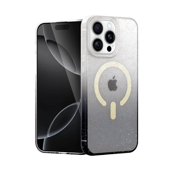 Apple İphone 15 Pro Max Pummel Shiny Magsafe Kapak - Siyah ürün görseli 1