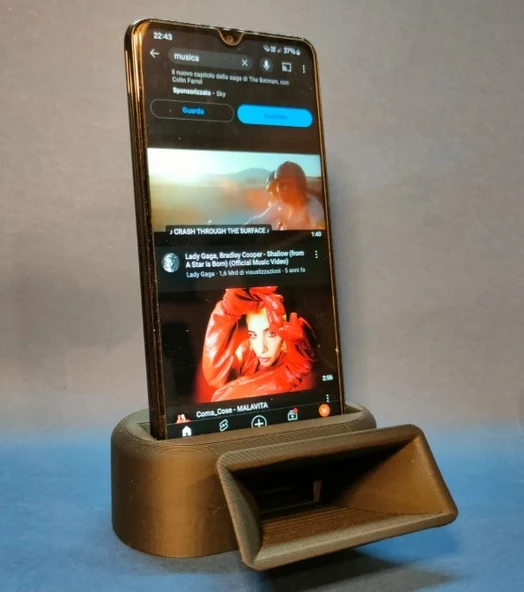 3D Yazıcı Tasarımı Gramofon Esintili Akustik Telefon Standı ve Ses Yükseltici ürün görseli 1