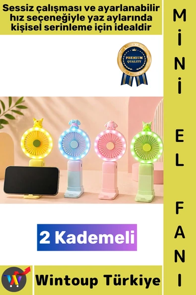 #Vantilatör Seyahat Tipi Kompakt Taşınabilir Hafif Sessiz Çalışma Ev Ofis Yaz Serinleme Telefon Dayama Özellikli Şık Işı ürün görseli 1