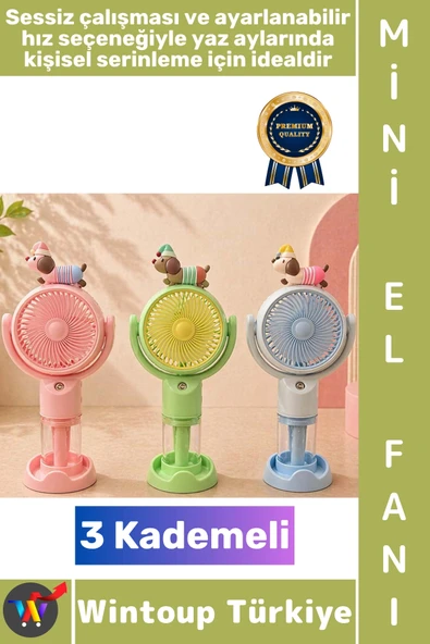#Vantilatör Seyahat Tipi Kompakt Taşınabilir Hafif Sessiz Çalışma Ev Ofis Yaz Serinleme Şık Sevimli Köpek Detaylı Su Haz ürün görseli 1