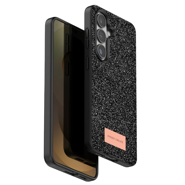 Onegif Samsung Galaxy S26 Plus Bright Simli Kapak - Siyah ürün görseli 1