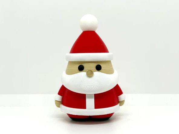 Mini Noel Baba Figürü - 3D Yazıcı Tasarım Yılbaşı Biblosu - Modern Santa Claus Heykelcik ürün görseli 1