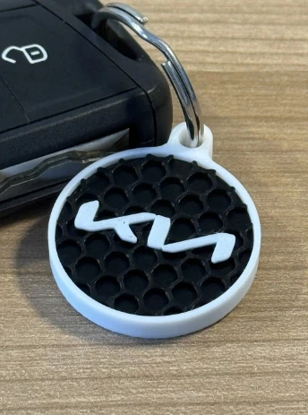 Kia Yeni Logolu Petek Tasarım Premium Anahtarlık - 3D Yazıcı Özel Üretim Modern Otomobil Aksesuarı ürün görseli 1