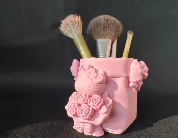 Sevimli Kawaii Makyaj Fırçalık | 3D Baskı Kozmetik Organizer ve Kalemlik ürün görseli 1