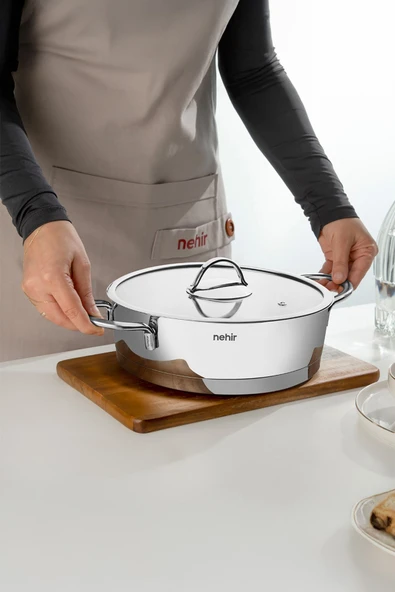 Nehir Silver Trend 24 cm Paslanmaz Çelik Sığ Tencere ürün görseli 1