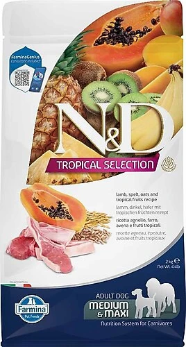 N&D Tropical Selection Kuzu Etli 2 kg Orta ve Büyük Irk Yetişkin Köpek Maması Açık Mama ürün görseli 1