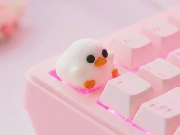 Sevimli Ördek Tuş Kapağı – 3D Baskı Klavye Keycap ürün görseli 1